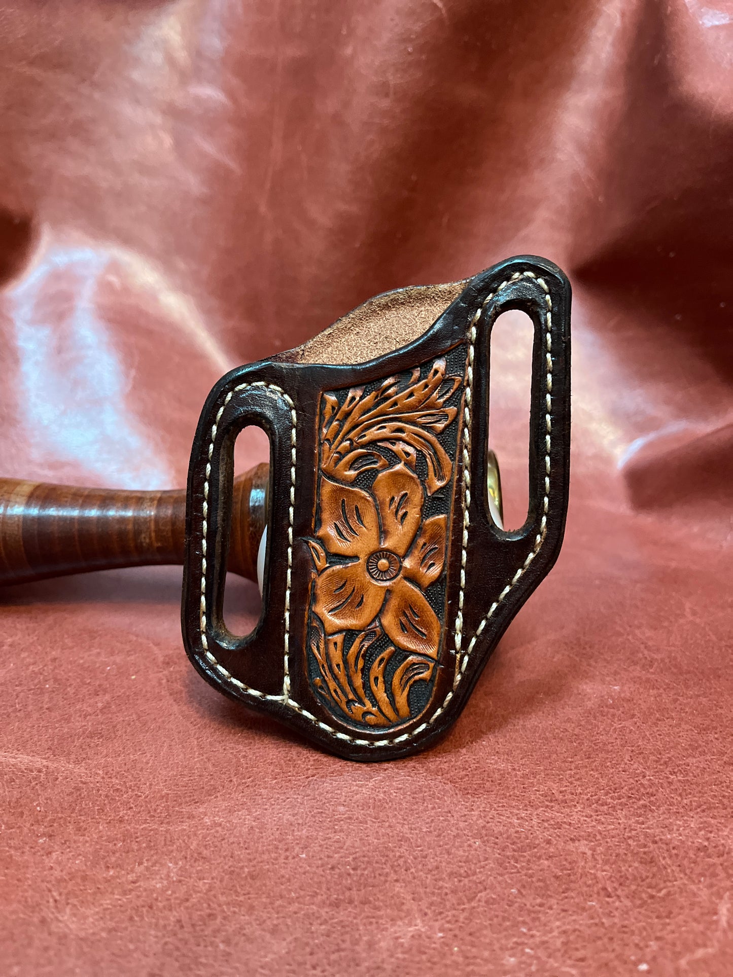 Pancake Knife Scabbard - Two Tone Brown