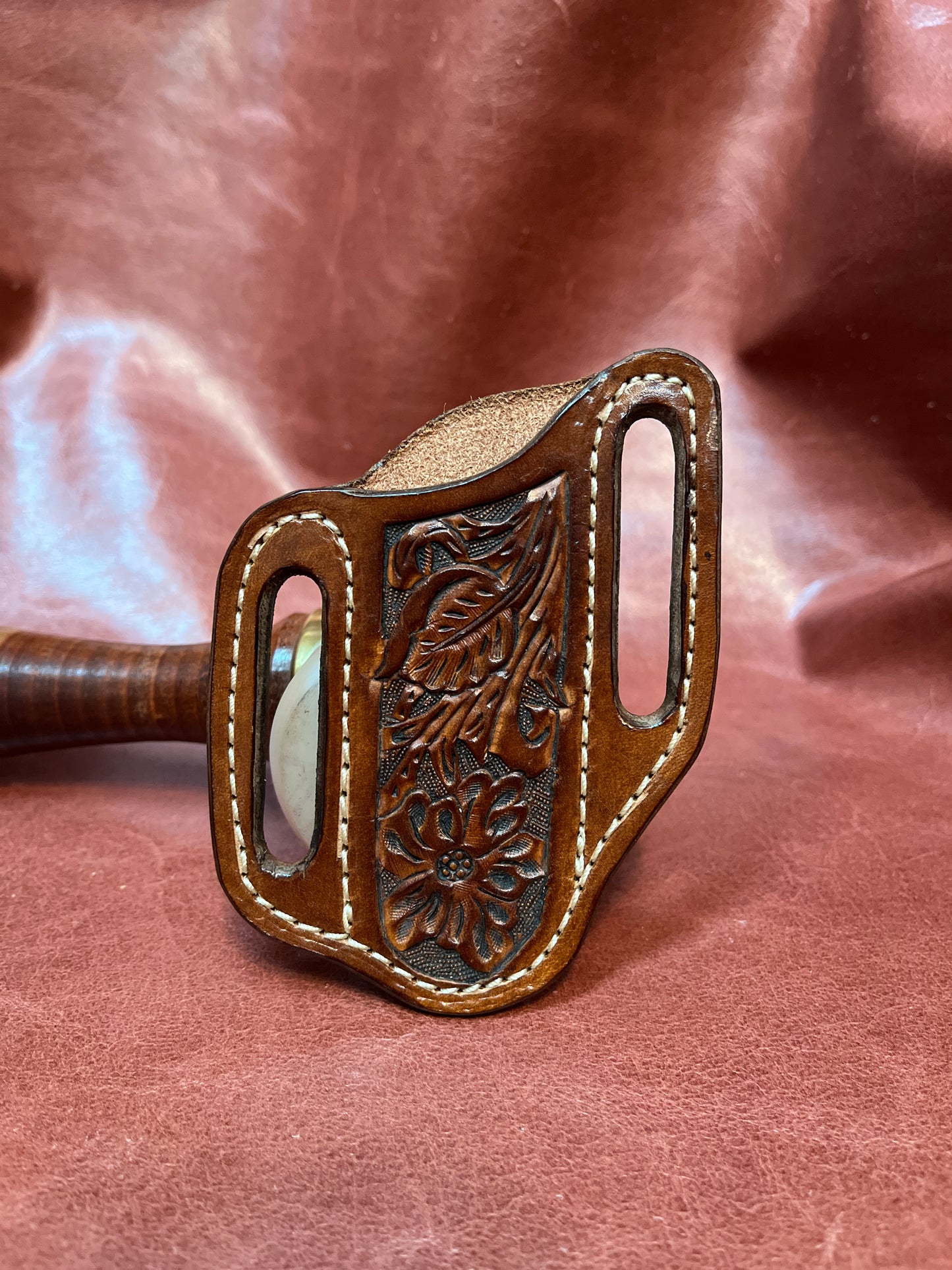Pancake, knife scabbard - medium brown